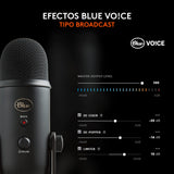 Logitech for Creators Blue Yeti Micrófono USB para Grabación, Streaming, Gaming, Podcasting en PC y Mac, Micro de Condensador para Ordenador, Soporte Ajustable, Plug&Play - Negro