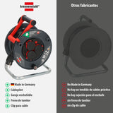 Brennenstuhl Enrollacables Garant V2 IP44 25m exterior (Made in Germany, 3 tomas de corriente con contacto de puesta a tierra, plástico especial)