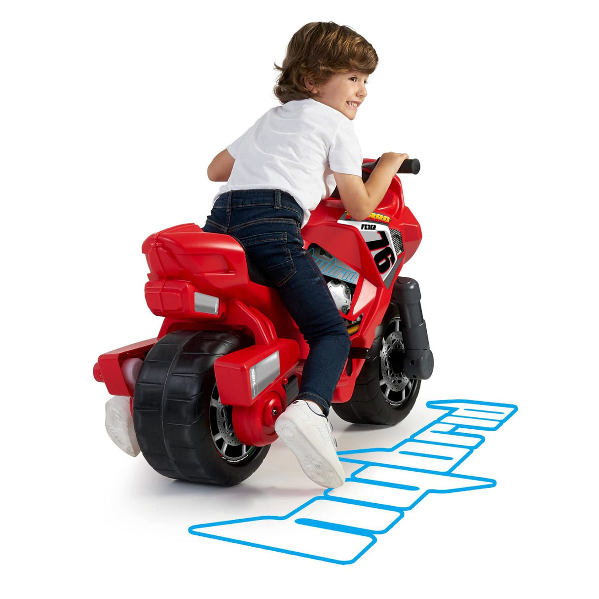 FEBER - Motofeber Turbo Hybrid 2 en 1, Moto Infantil con Batería de 6 Voltios y Correpasillos, Batería y Cargado Incluidos, para Niños a Partir de 3 años, Famosa (800013781)