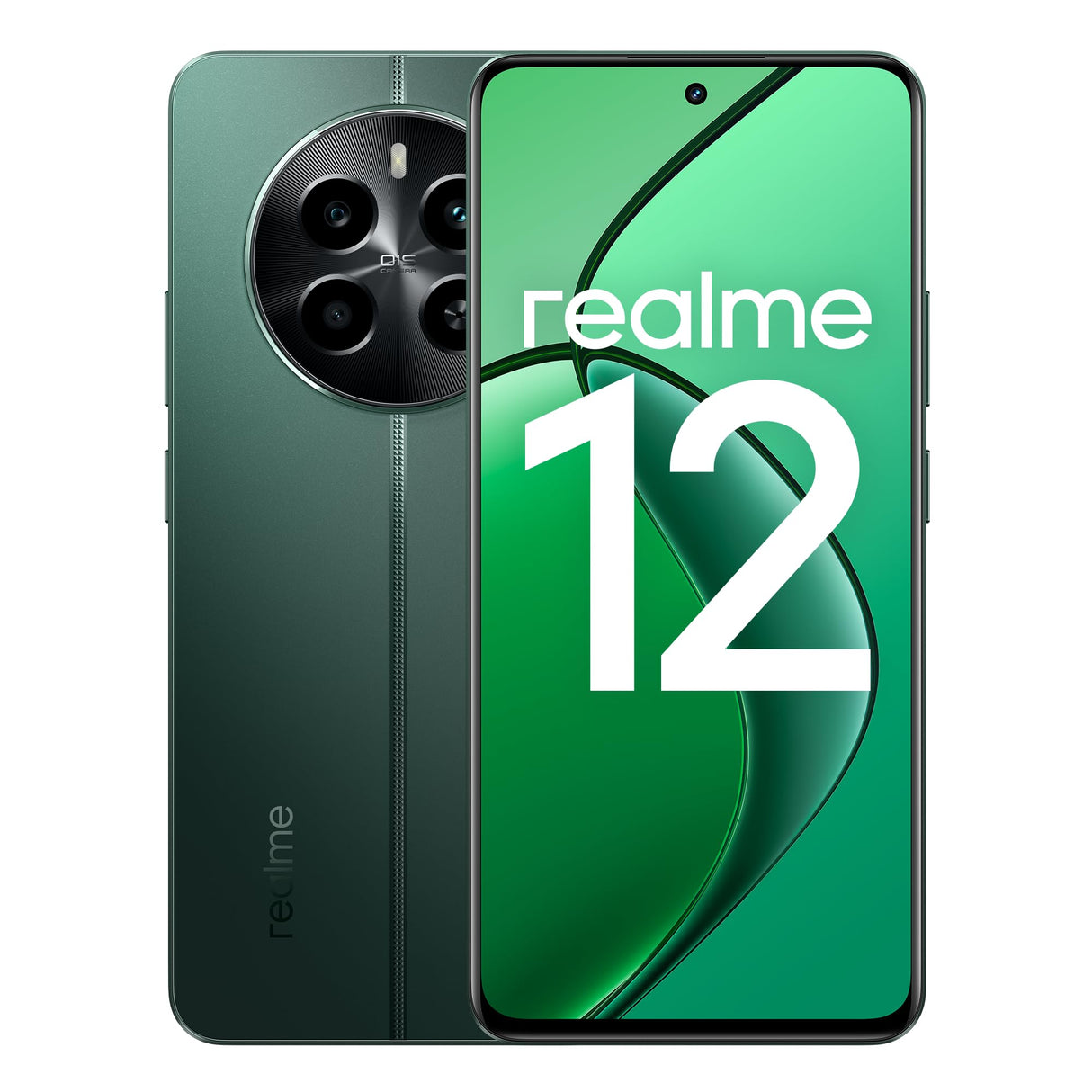realme Teléfono Móvil 12 4G 8+128 GB,Procesador Qualcomm Snapdragon 685,Pantalla AMOLED ultrafluida de 120 Hz, Sony LYT-600 OIS Portrait Camera,Gran batería de 5000 mAh,Verde,sin Adaptador