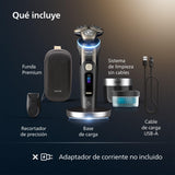 Philips i9000 Prestige Ultra, Afeitadora Eléctrica Hombre, Máquina de Afeitar Barba en Seco y Mojado, Tecnología SkinIQ Pro, Base de Carga, Recargable, Estuche Premium, Centro de limpieza, XP9405/31