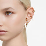 Swarovski Conjunto de 3 Pendientes Ear Cuff Dextera, Tallas Mixtas, Cristales Blancos, Baño Tono Oro