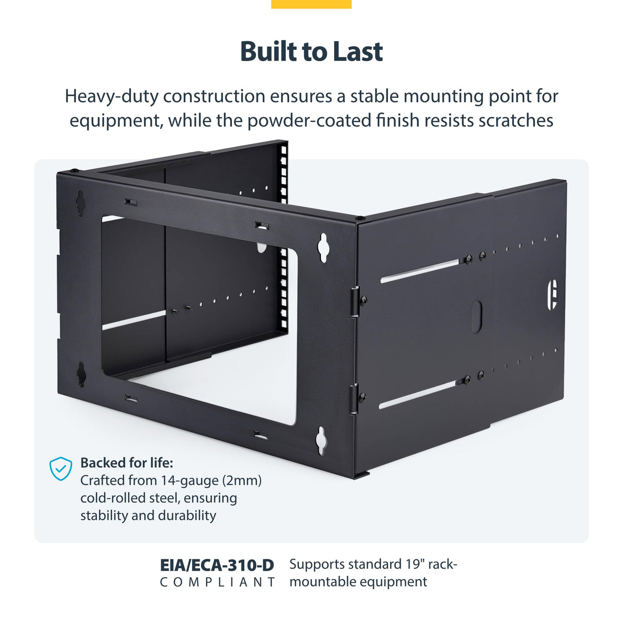 StarTech.com Rack 6U de 2 Columnas de Montaje en Pared - Rack de Servidores de 19in - Profundidad Ajustable - 40kg