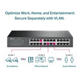 TP-Link TL-SG1024DE - Gigabit Ethernet Switch de 24 Puertos (Easy Smart Managed, Plus no gestionado, Plug and Play, Escritorio, Montaje en Bastidor, Metal, Sin Ventilador, Vida Útil Limitada)