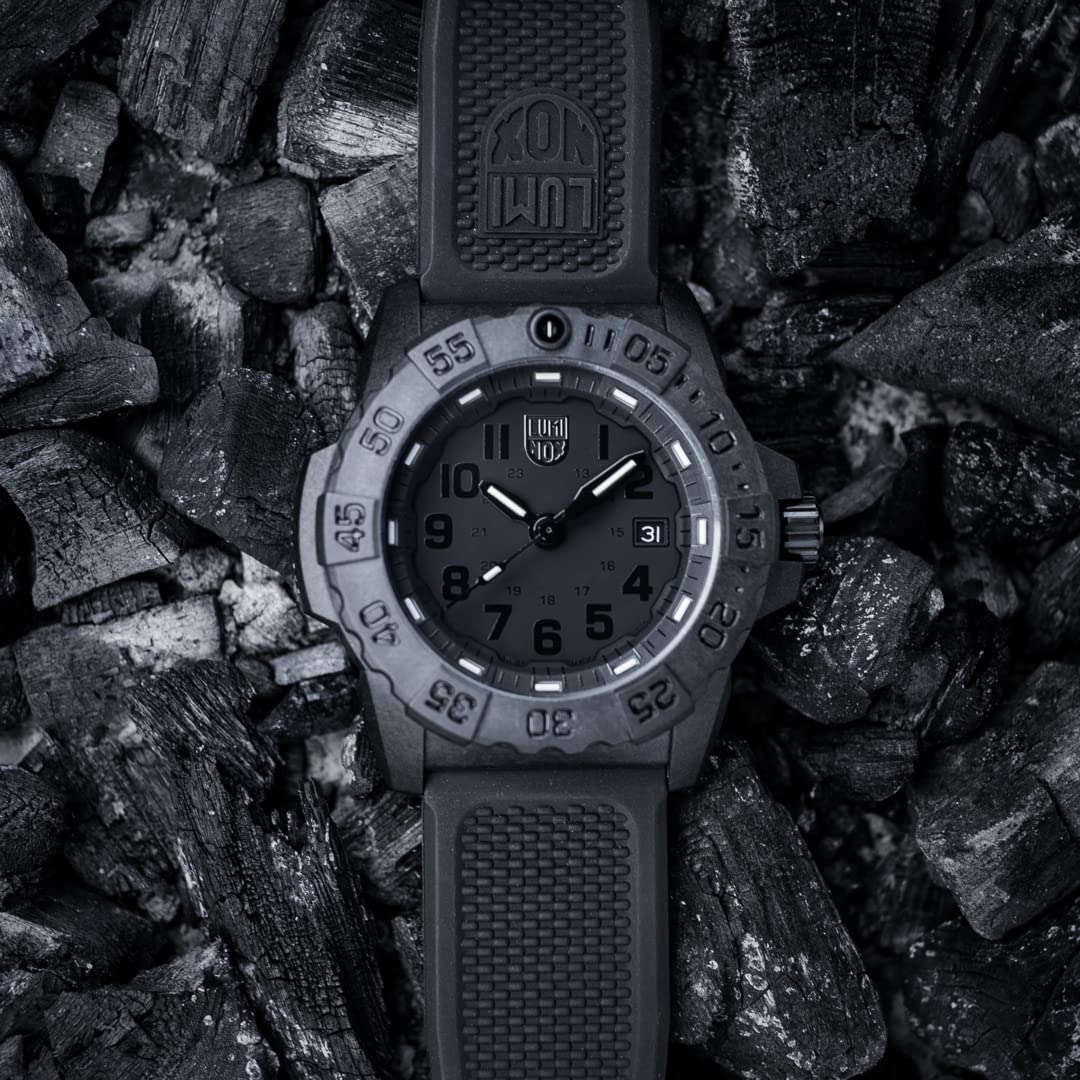 Luminox Navy Seal Series Reloj para Hombre Analógico de Cuarzo con Brazalete de Silicona XS.3501.BO.F