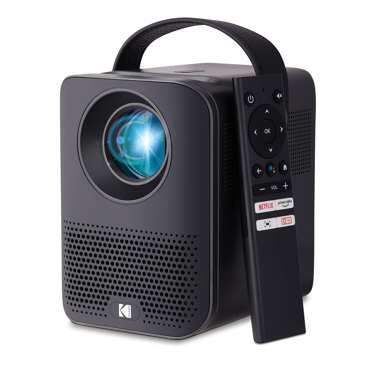 KODAK FLIK HD9 Proyector Inteligente | Mini película portátil Negra para Interiores y Exteriores con Aplicaciones de transmisión de Android TV, Wi-Fi y Bluetooth