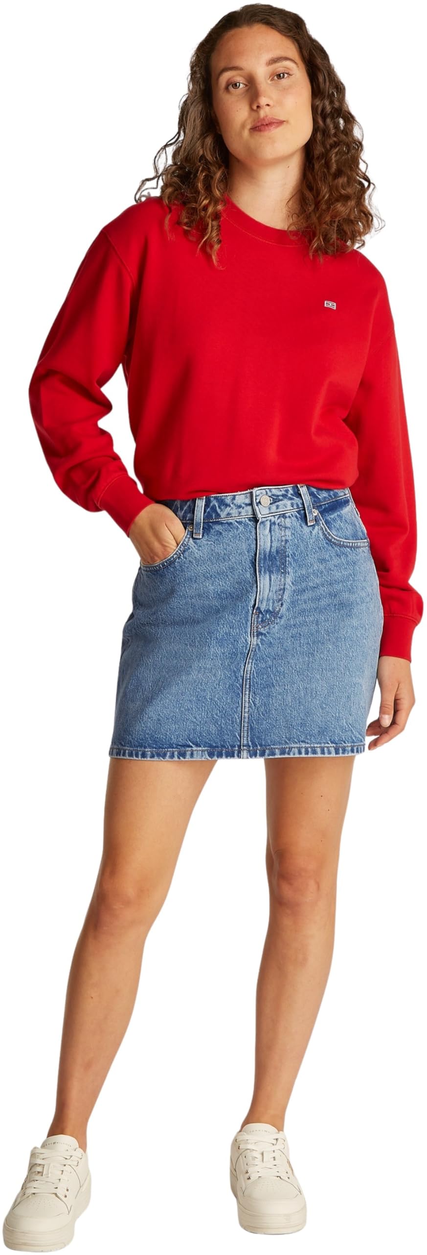 Tommy Hilfiger Falda Vaquera Mujer Mini Ali Minifalda, Azul (Ali), 38