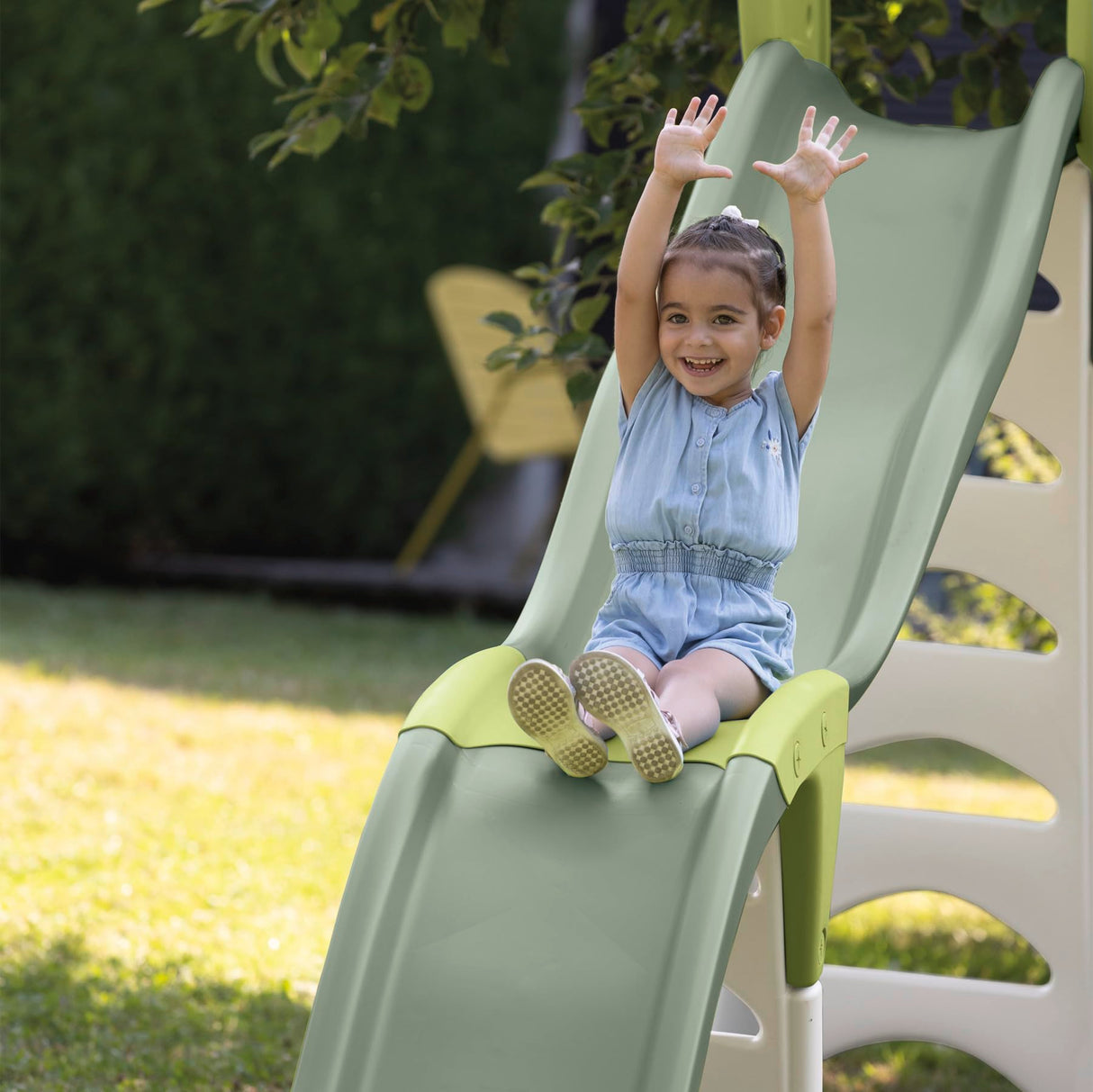 Smoby Life Tobogán Super Megagliss 2 en 1 - con Rampa Triple Onda, Conexión de Agua, Escalera Antideslizante, Protección UV, Material Reciclado, a Partir de 2 Años, Fácil Montaje (7600820201)