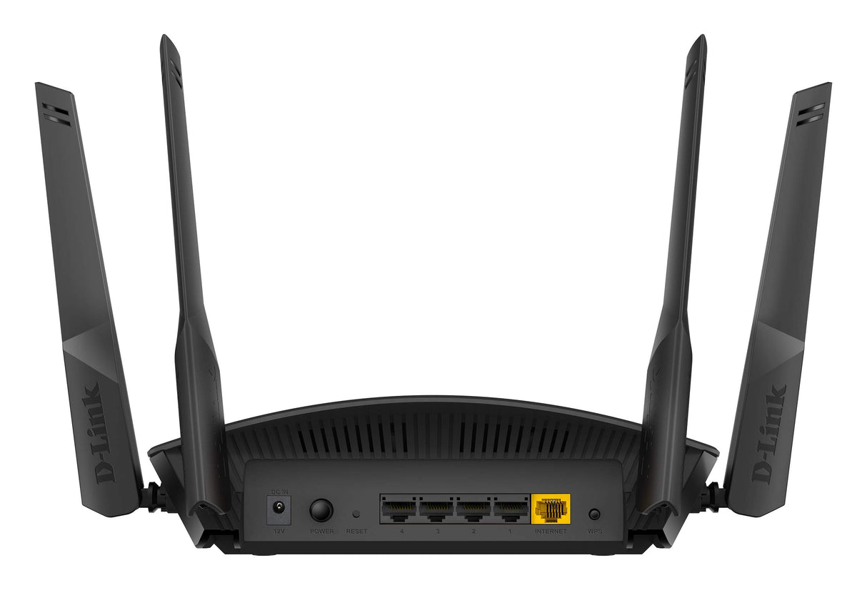 D-Link DIR-X1860 Router Gaming Wi-Fi 6 1800 Mbps, control por voz Alexa, Google Home, seguridad wifi WPA3, MU-MIMO, dual-band, Triple VLAN comp FTTH, control parental, 4 x LAN Gigabit, 1x WAN Gigabit