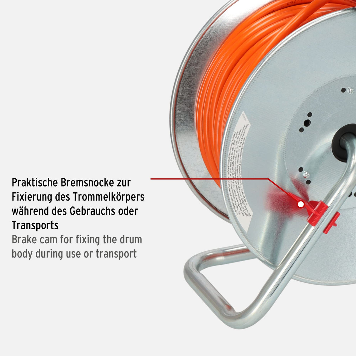 Brennenstuhl Garant S V2 IP44 - Carrete de cable para exteriores (50 m, fabricado en Alemania, cable negro, chapa de acero, uso a corto plazo en exteriores)
