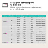 LG gram Pro 16Z90TR-E.AD88B Portátil 16", Windows 11, Intel Core Ultra7 255H, 32GB RAM, 1TB SSD, NVIDIA RTX5050, Pantalla IPS, (2560x1600), 1.360 g, 27 Horas, Negro