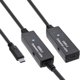 InLine USB 3.2 Gen.1 - Cable alargador activo USB 3.2 Gen.1, conector USB-C macho a USB-C hembra, cable Reapter con amplificación de señal, larga distancia, para discos duros, impresoras, cámaras web,