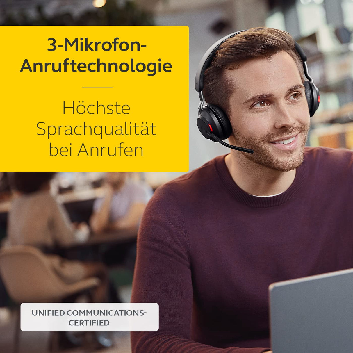 Jabra Evolve2 65 Auriculares Inalámbricos Estéreo PC con Cancelación de Ruido - Certificados para plataformas UC - Batería de Larga Duración - Adaptador Bluetooth USB-A - Negro