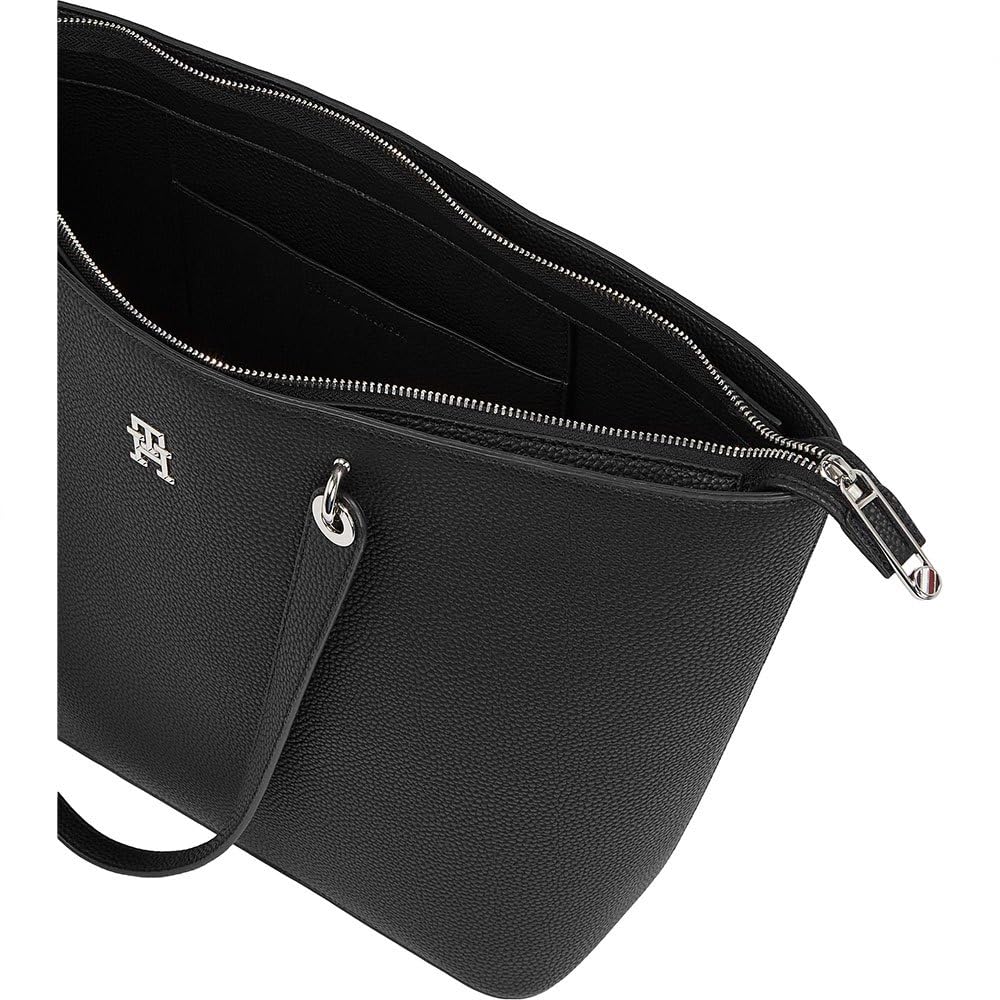 Tommy Hilfiger Bolso Tote Mujer Emblem grande, Negro (Black), Talla Única