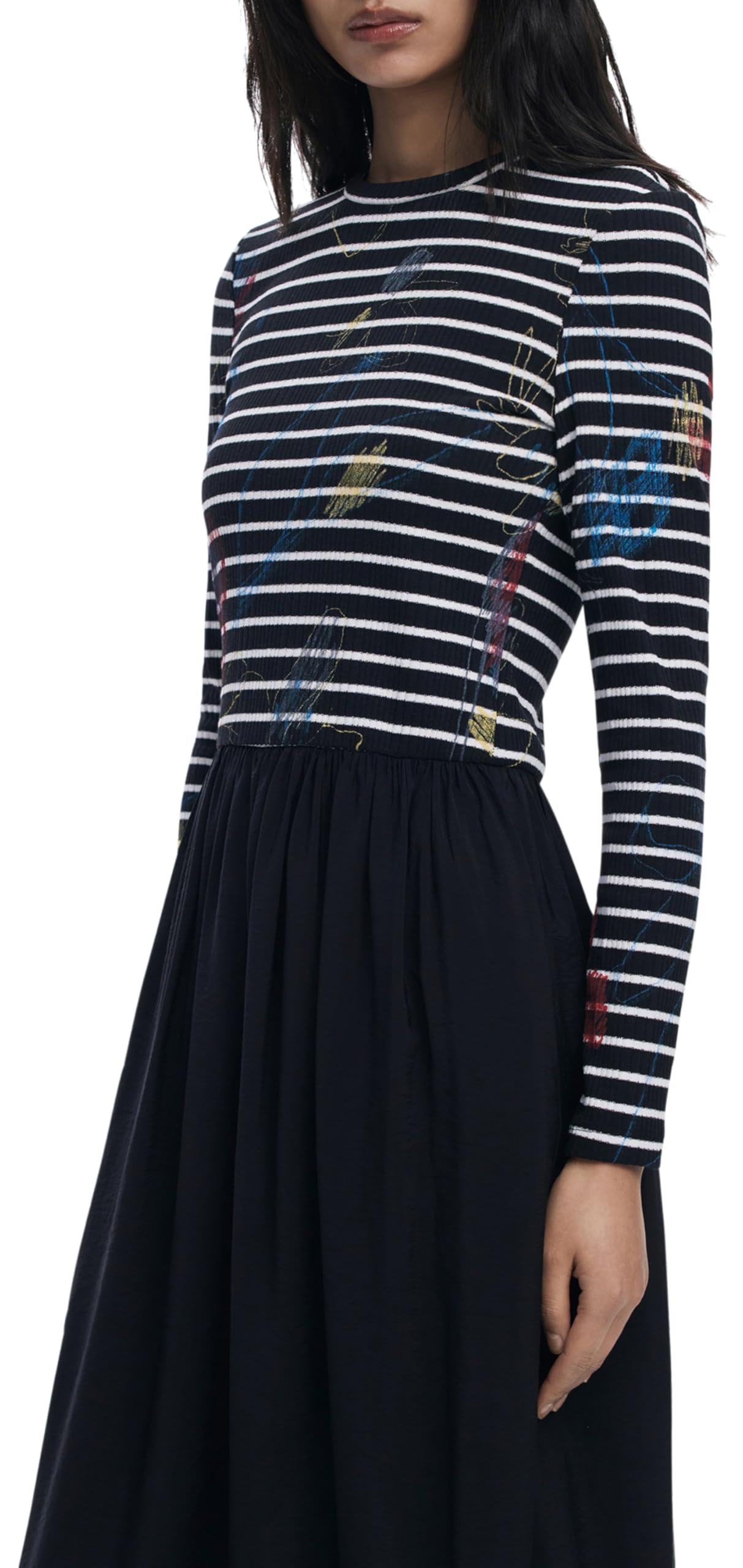 Desigual Vest_Raya_HIBRIDA Casual Dress, Negro, M Women's