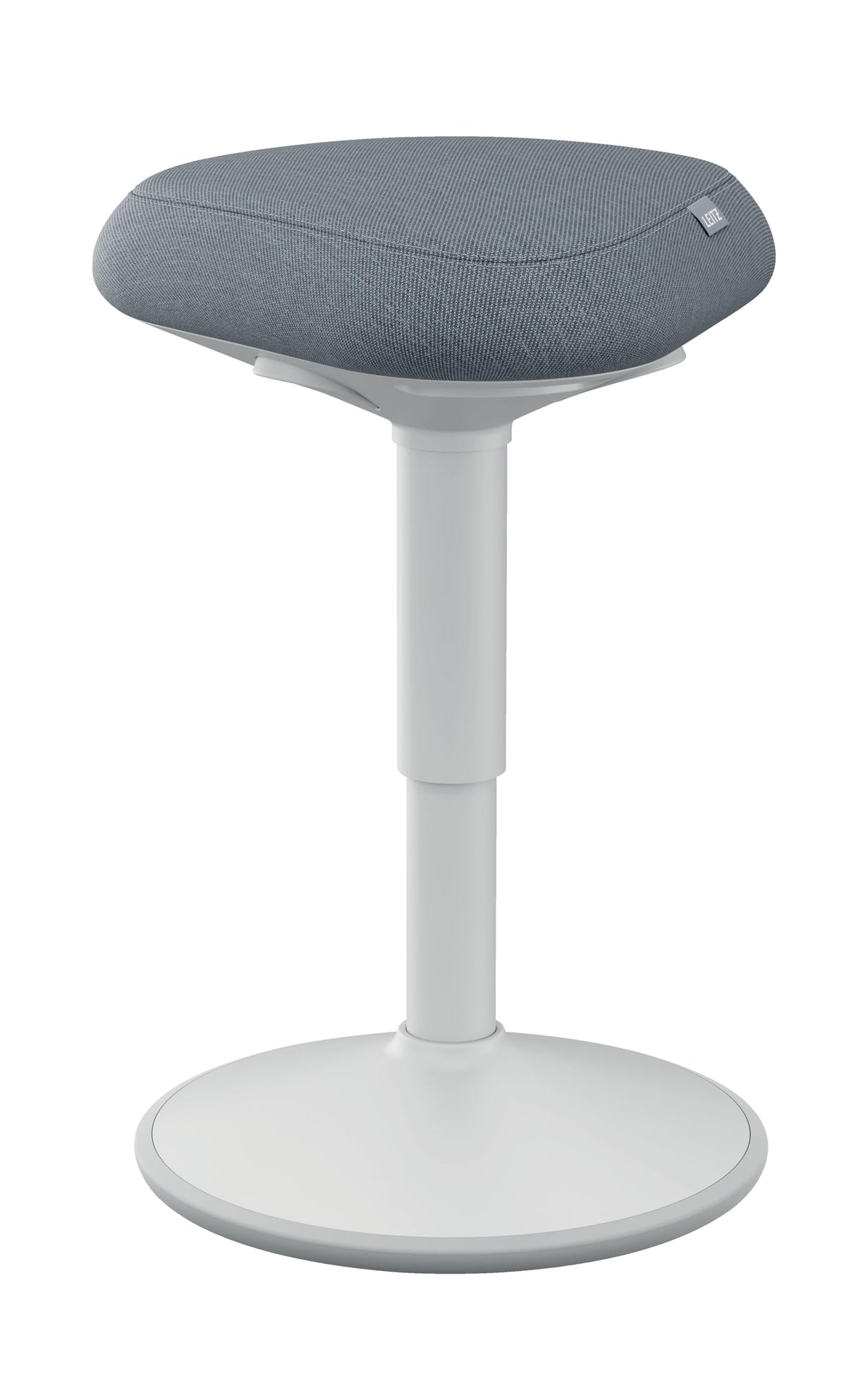 Leitz Ergo Taburete Ergonómico con Acolchado Doble, Altura Ajustable 47 a 64cm para Trabajo Sentado, Cubierta Fabricada con un 100% de Material Reciclado Post-Consumo, Gama Ergo, Gris Claro, 65440085