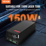 VEVOR Fuente de Alimentación Láser de CO2 para Tubo Láser de 150 W, Protección de Corriente Constante y Circuito Abierto, Disipación Rápida del Calor, Compatible con Grabadores y Cortadores Láser