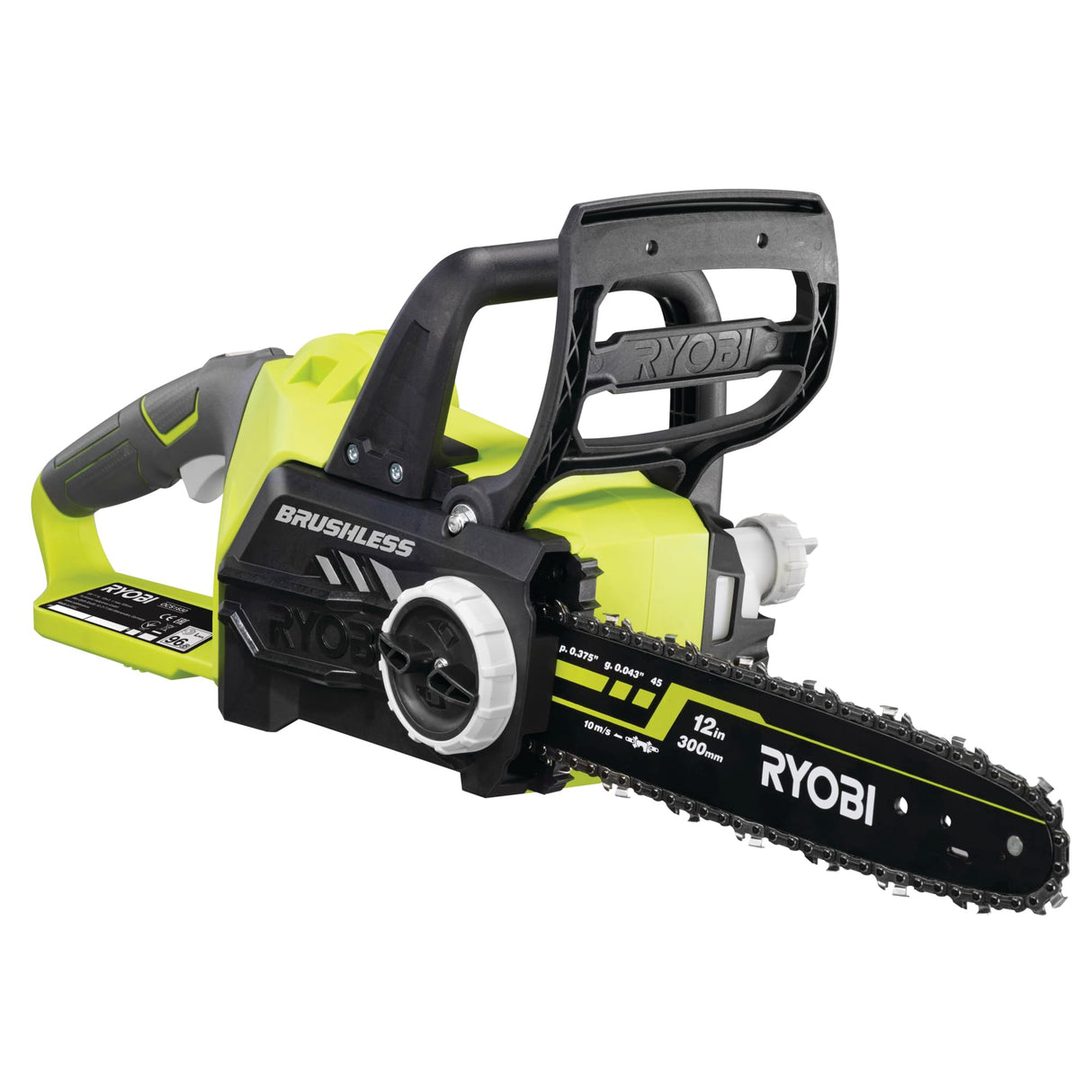 RYOBI - Motosierra Eléctrica Sin Cable a Batería 18V ONE+ Motor Brushless - Guía 30cm - Usos Regulares y Domésticos, Pequeña Poda, Producción de Leña - OCS1830