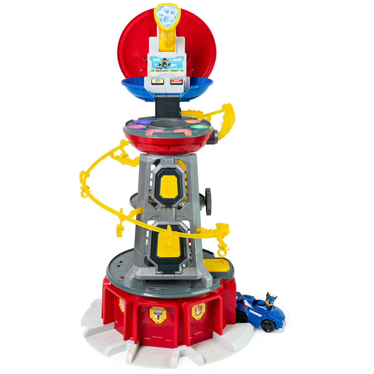 PATRULLA CANINA - TORRE DE CONTROL MIGHT PUPS - Supertorre de Control con Luces y Sonidos, una figura Chase, un Coche y Accesorios - 6053408 - Juguetes Niños 3 Años +