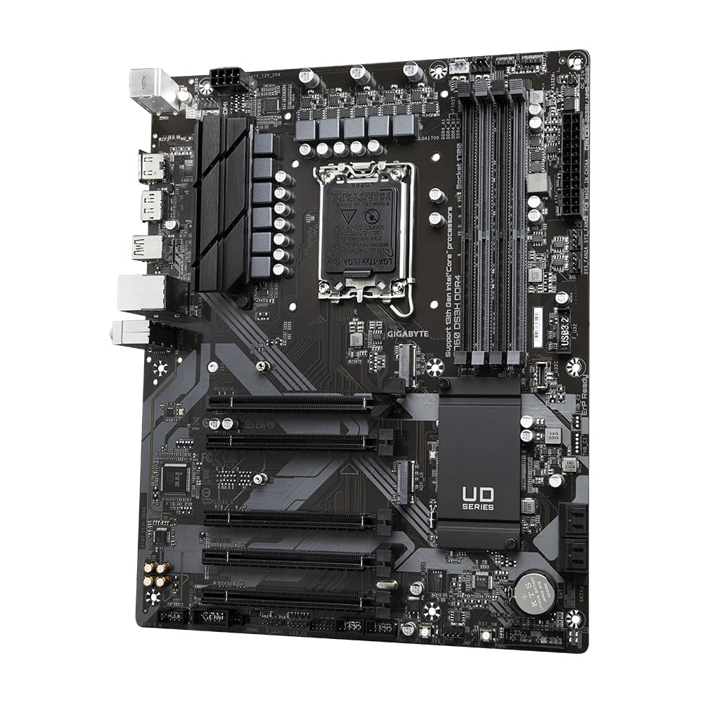 GIGABYTE B760 DS3H DDR4 Placa base - Soporta CPUs Intel Core de 14ª generación, VRM digital de 18+2+1 fases, hasta 5333MHz DDR4 (OC), 2xPCIe 4.0 M.2, LAN GbE, USB 3.2 Gen 2