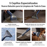 Deerma DEM-BY200 Limpiadora a Vapor y Aspiradora en Seco y Húmedo, con 5 Cepillos Especializados y Succión de 900W para Alfombras, Sofás y Tapicerías
