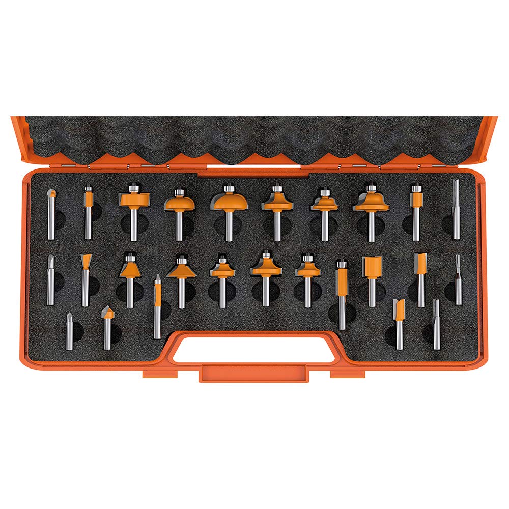 CMT Orange Tools 900.003.00-Estuche 26 Fresas Rectas y Perfil. s 8 HW DX, Naranja-Negra, 0