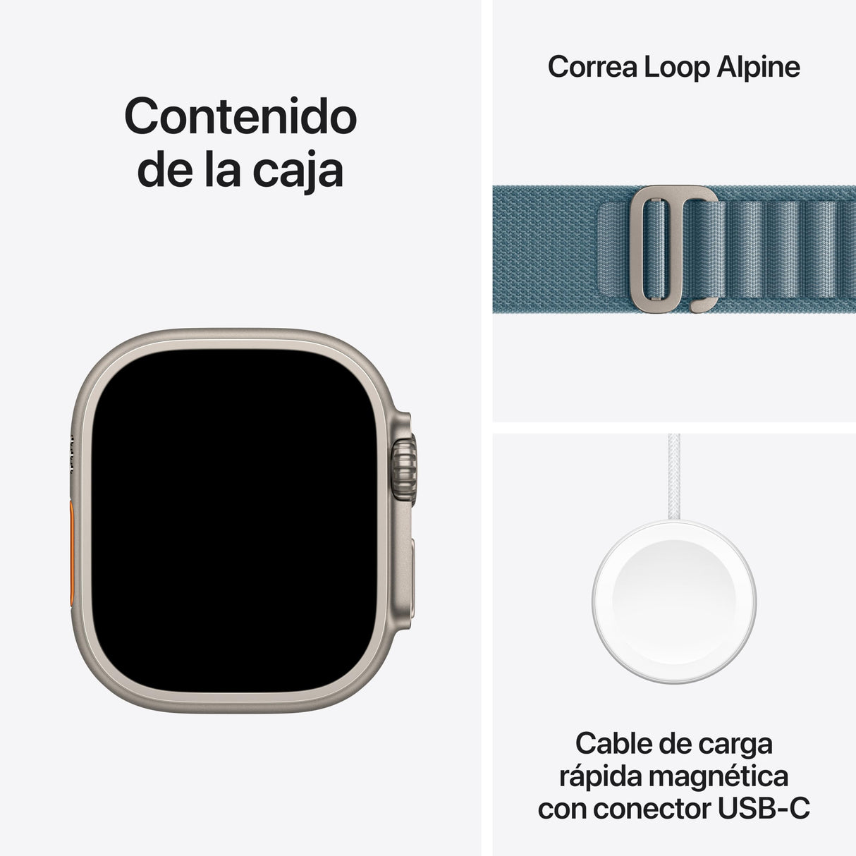 Apple Watch Ultra 3 GPS + Cellular, Reloj prémium para Running y Multideporte con Caja de Titanio Resistente de 49 mm y Correa Loop Alpine Azul Claro - Talla L. Monitores avanzados de Salud y entreno