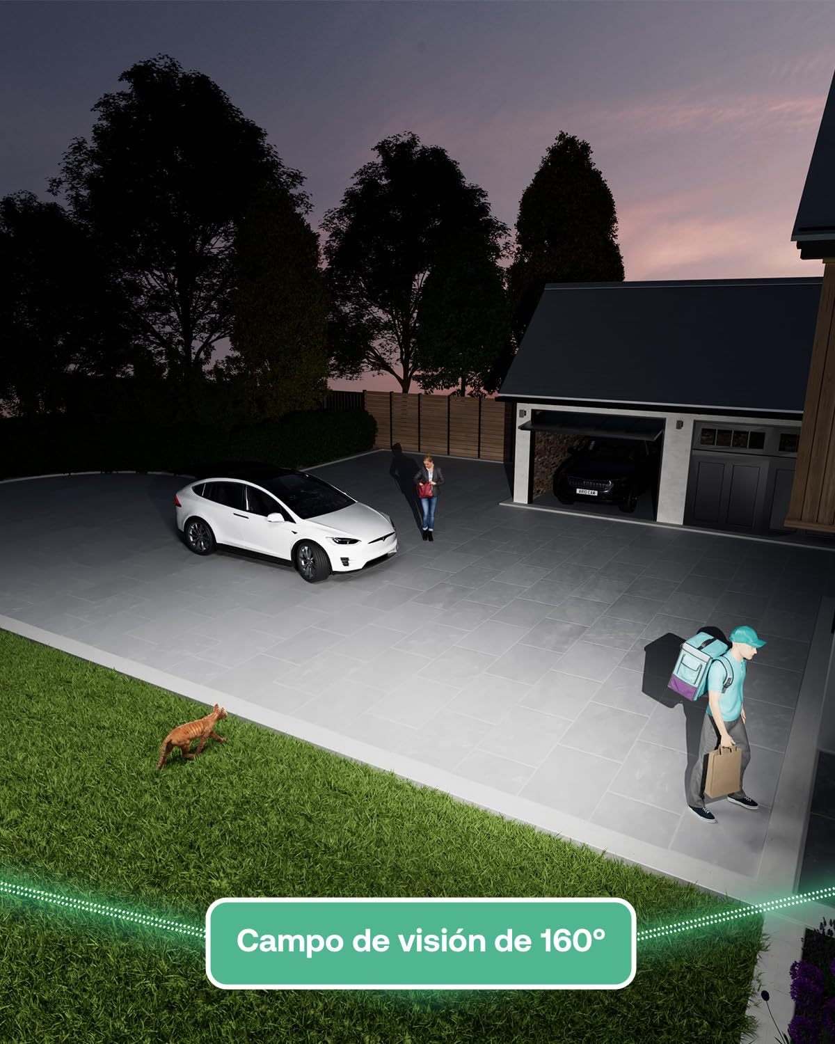 Arlo Floodlight 2K, Cámara Wi-Fi para Exteriores, Calidad 2K HDR, Gran Angular de 160°, visión Nocturna en Color, Sirena de Alarma, comunicación bidireccional, Prueba de Arlo Secure, 1 cámara