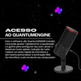 JBL Quantum Stream Studio, Micrófono USB cuádruple para streaming, grabación y gaming, con cuatro patrones de captación de voz y medidor de VU RGB, compatible con JBL QuantumENGINE