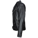 URBAN 5884 Chaqueta de Cuero para Hombre Perfecto, Suave y Duradera Chaqueta de Cuero Genuino, Estilo Motero, Negro, 3XL