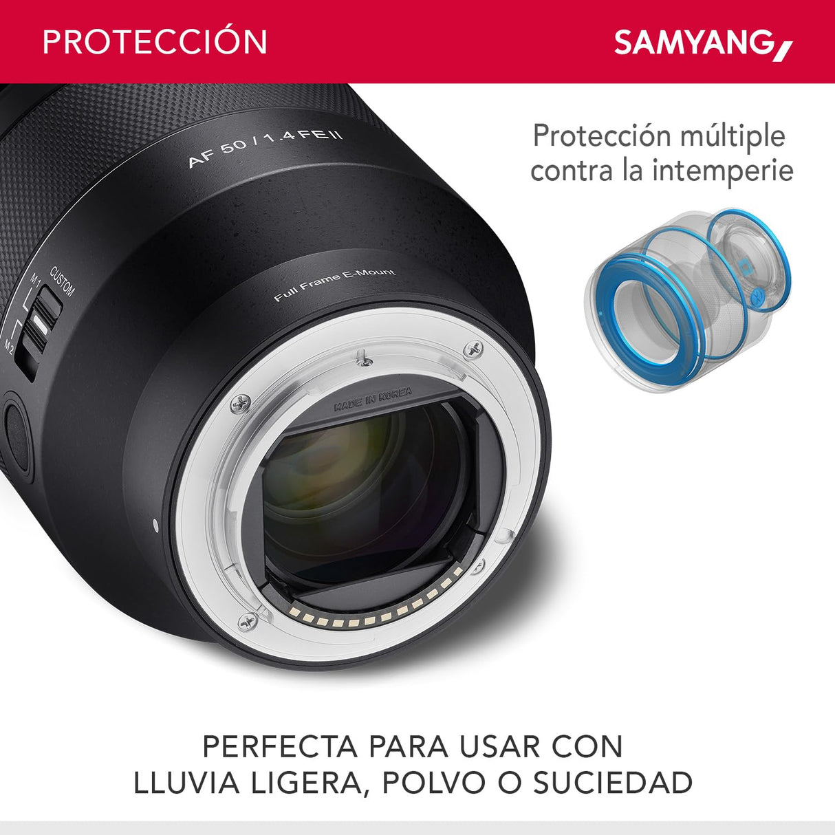 Samyang AF 50 mm F1,4 II FE para Sony E – Objetivo de enfoque automático estándar para cámaras de sistema sin espejo de Sony, sensores de formato completo y APS-C, adecuado para grabación de detalles