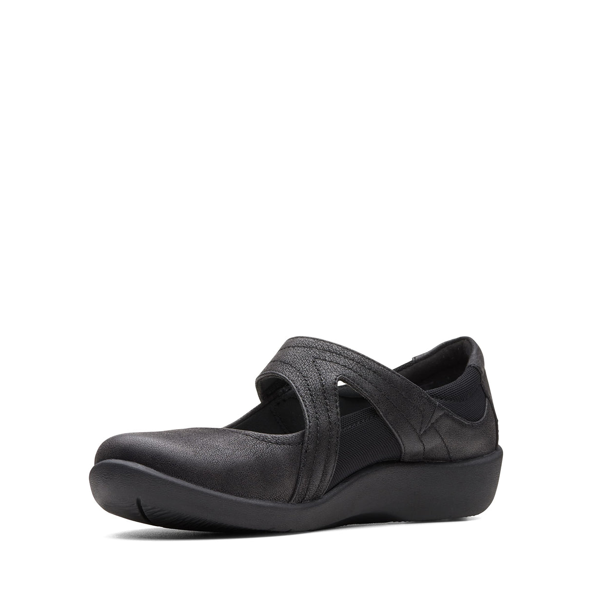 Clarks Sillian Bella, Zapatos Planos Mary Jane Mujer, Black Synthetic, 41.5 EU