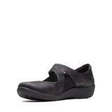 Clarks Sillian Bella, Zapatos Planos Mary Jane Mujer, Black Synthetic, 41.5 EU