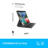 Logitech Slim Folio Pro Funda para iPad con Teclado Inalámbrico Bluetooth, iPad Pro 12,9 Pulgadas 3.ª Gen Modelos A1876, A1895, A1983, A2014, Teclas Retroiluminadas, Disposición QWERTY Italiano