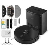 Sencor SRV 9185BK Robot Aspirador y fregasuelos, Ultra Potente 3000Pa, Estación de Vaciado Automático, Navegación LiDAR, Silencioso, Ideal para Pelos Mascotas, Control por App y Alexa, Larga Autonomía
