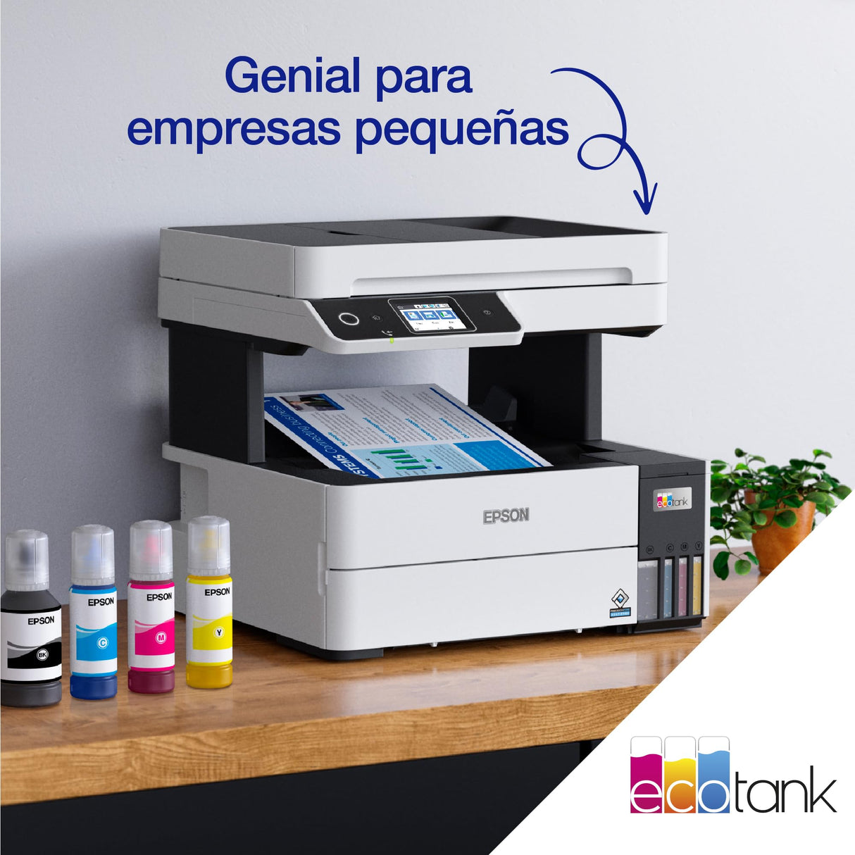 Epson EcoTank ET-5170, Impresora Alto Rendimiento Wifi A4 Multifunción con Impresión Doble Cara Automática, Imprime / Escáner / Copiadora / Fax