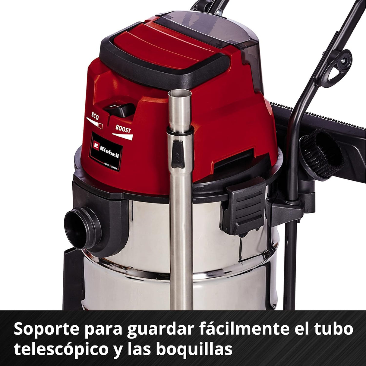 Einhell Aspirador inalámbrico TE-VC 36/30 Li S-Solo Power X-Change (iones de litio, 36 V, ECO/BOOST, depósito de 30 l, manguera incluida, sin batería y cargador)