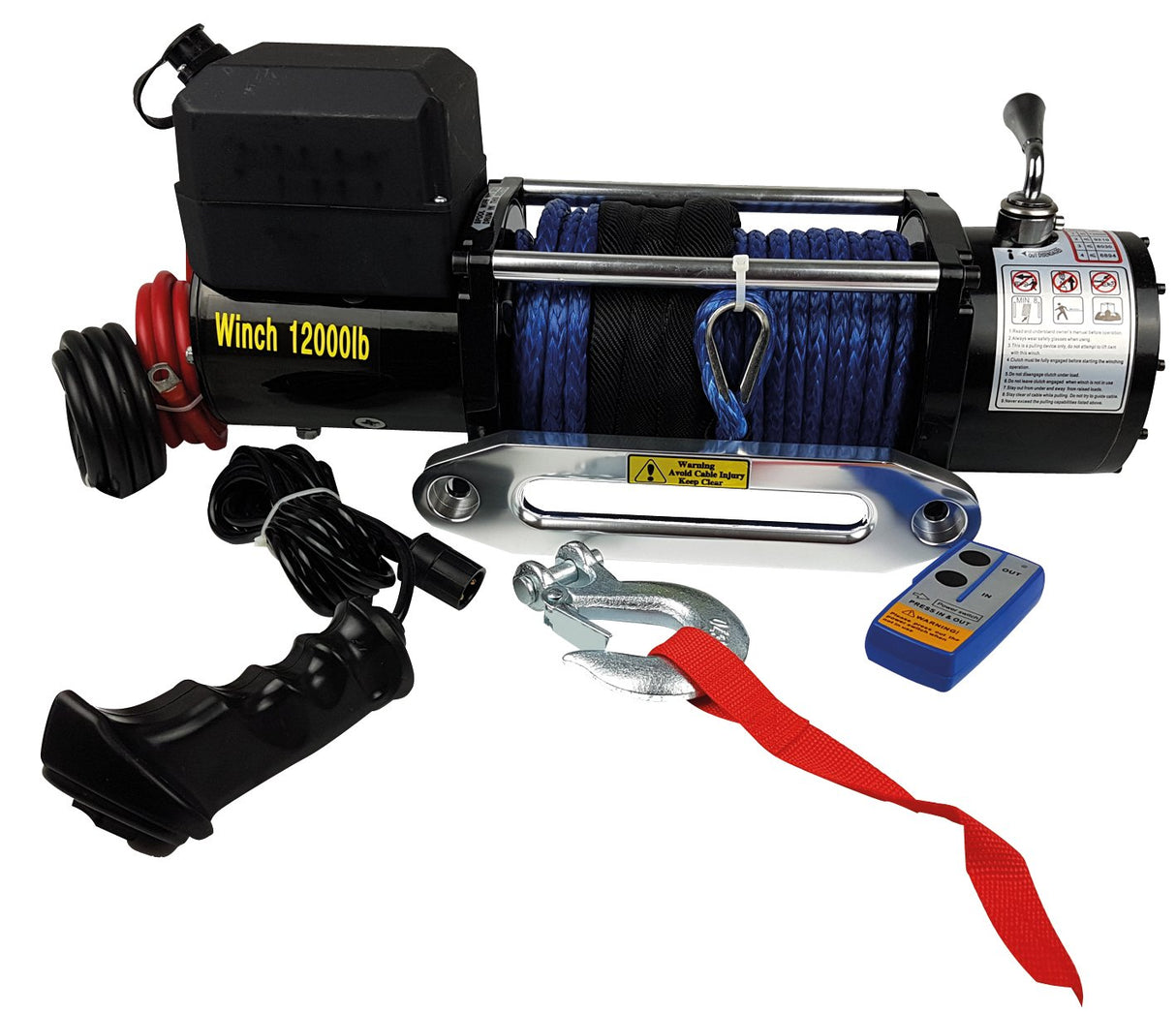 Berger & Schröter 31765 - Cabrestante Profesional (12 V, 10800 kg, 26 m, Cuerda sintética)