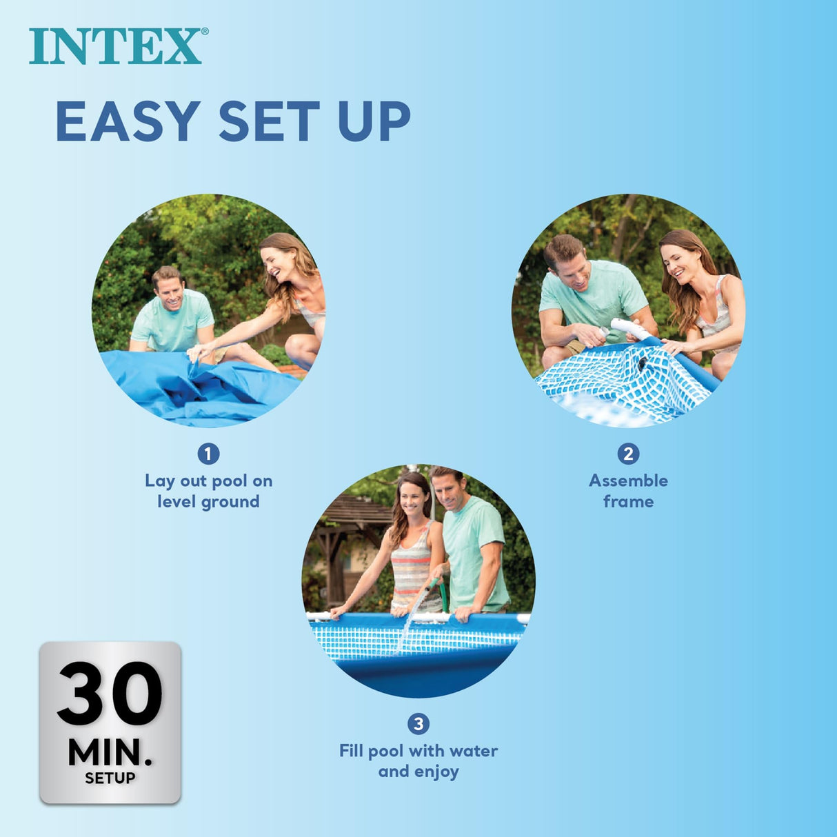 Intex 28272NP Small Frame - Piscina Desmontable, 300 x 200 x 75 cm, 3.834 litros, Color Azul