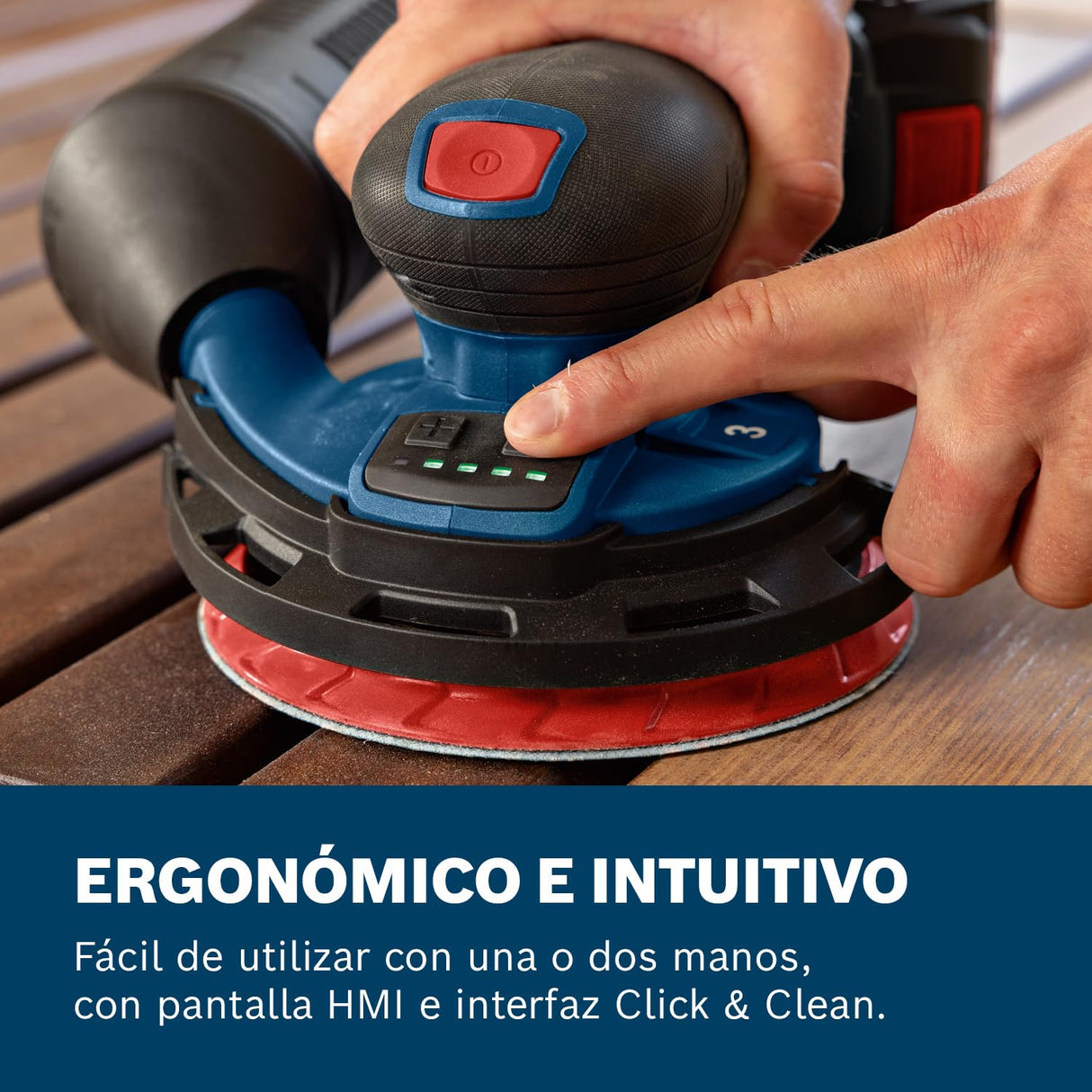 Bosch Professional 18V System lijadora a batería GEX 18V1503 (incl. 1 papel de lija, 1 caja de polvo, 1 anillo de protección, LBOXX 162)