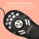 Contour Multimedia Controller Pro v2 | Controlador para pc ergonómico para Editor de imágenes de música de vídeo | para PC y Mac | USB | 15 Botones | Jog Ring de aleación de 7 velocidades
