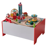 Teamson Kids Mesa de Juego en Madera con 6 Mini Juegos, Caja de Almacenamiento incluida y Espacio para Juego Creativo sin Pantallas