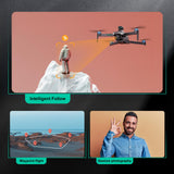 OBEST Drone GPS con Cámara 4K, Mando Distancia con Pantalla UHD 5.9", Dron Plegable con Tarjeta SD, 2 Batería 40Min, Transmisión FPV 5G, RC Cuadricóptero Adultos Estabilizador Seguimiento