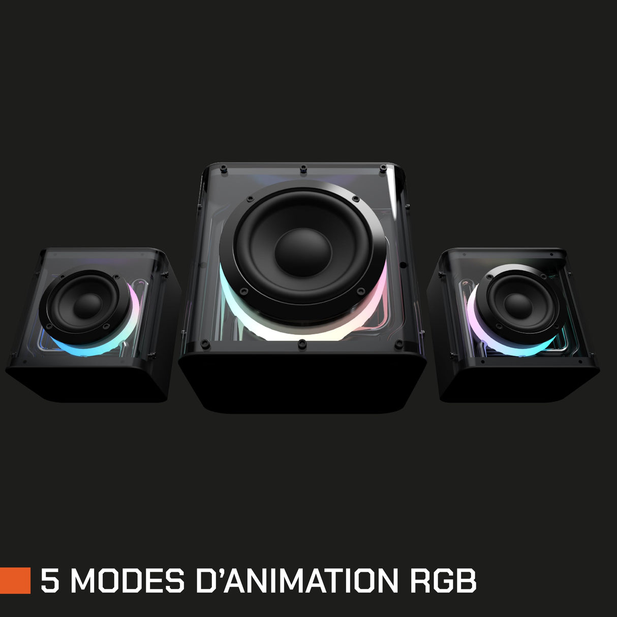 Nova Gaming - GS305 SERPENTIS - Altavoz 2.1 Gaming RGB - Subwoofer Animation RGB, Puertos Jack 3.5mm, USB y Micro-SD