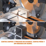 Evolution Sierra ingletadora deslizante inalámbrica R185SMS-Li de Evolution Power Tools con corte multimaterial,bisel de 45°,inglete de 50°, 850 W-Incluye batería de 4 Ah y cargador,hoja TCT de 185 mm