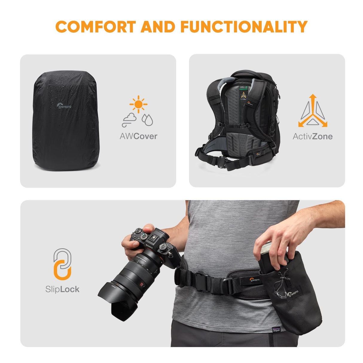 Lowepro ProTactic BP 350 AW III versión Actual, Mochila para Cámara, Acceso 4 Puntos, Bolsa Profesional Cámara, DSLR/Dron/Sin Espejo, Portátil hasta 14", Protector Lluvia, Videógrafo, Volumen 17L