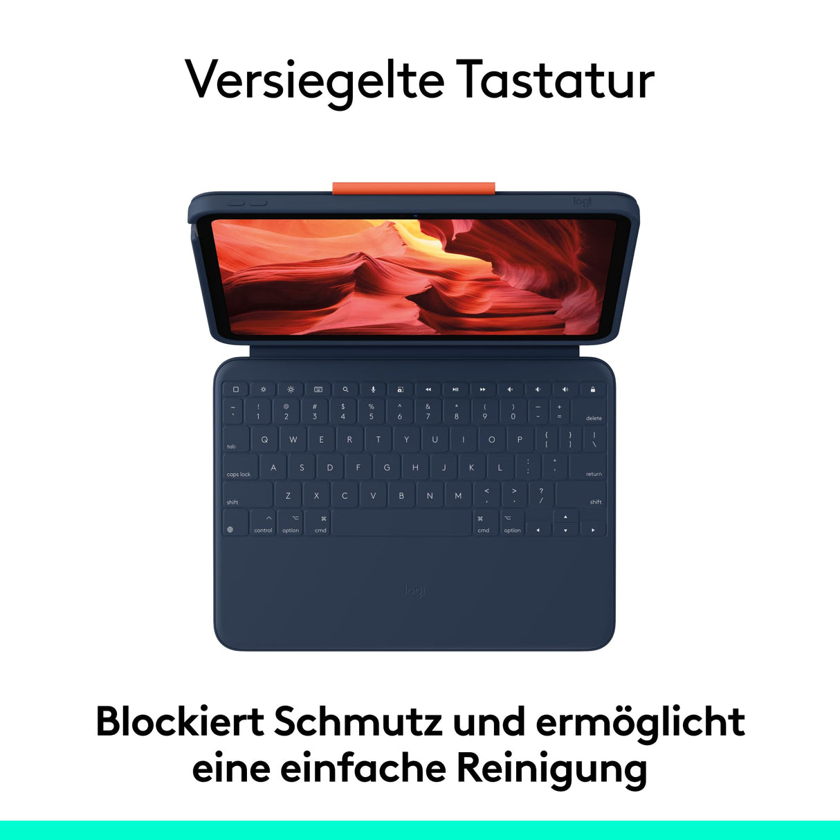 Logitech Rugged Combo 4 para iPad (10ª generación) con Smart Connector y Teclado Resistente a Salpicaduras - QWERTZ