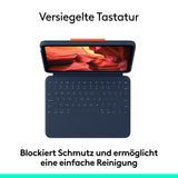 Logitech Rugged Combo 4 para iPad (10ª generación) con Smart Connector y Teclado Resistente a Salpicaduras - QWERTZ