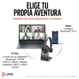 Auricular inalámbrico Poly Voyager 4310 UC - Auricular Bluetooth de un oído y micrófono de brazo con cancelación de ruido - Conexión Bluetooth a PC/Mac/teléfono móvil - Funciona con Teams, Zoom y más