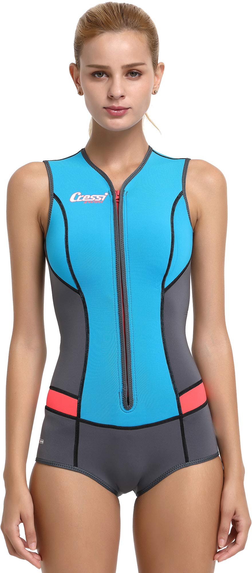Cressi Idra Swimsuit Traje de baño de Neopreno 2 mm para Mujer, Azul Claro, L/4